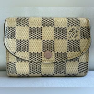 Louis Vuitton Damier Azur Porte Monnaie Rosalie Coin Purse Wallet 😍